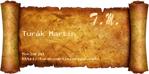 Turák Martin névjegykártya